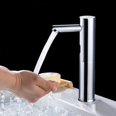 Wasserhahn mit Sensor Automatischer Wasserhahn Berührungsloser Wasserhahn Infrarot Automatischer Sensor Wasserhahn für Bad Waschbecken Armatur