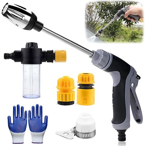 Pistolet haute pression pour tuyau d'arrosage Turbo Nettoyeur haute pression Modes réglables pour tuyau d'arrosage pour lavage de voiture, jardin et terrasse (1/5)