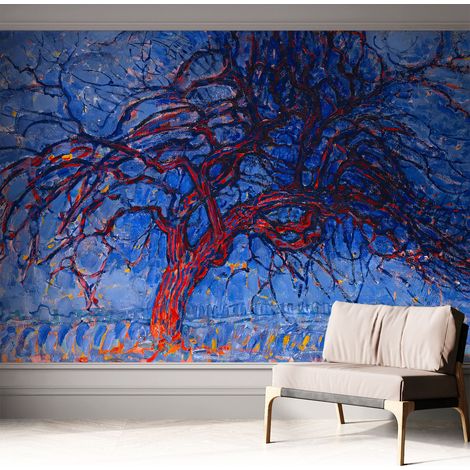 Papier peint autocollant avec imprimé pour cuisine facile à appliquer pour mur a motif Arbre enflammé 312x219 cm (1/5)