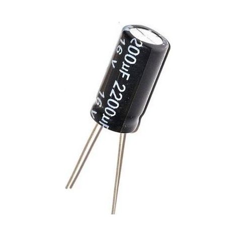 Condensador Electrolitico 2200uF 16Vdc Medidas 12x20mm