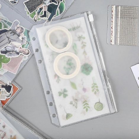 Pochettes pour cartes A5 et enveloppes zippées pour billets, lot de 10, transparentes (1/3)