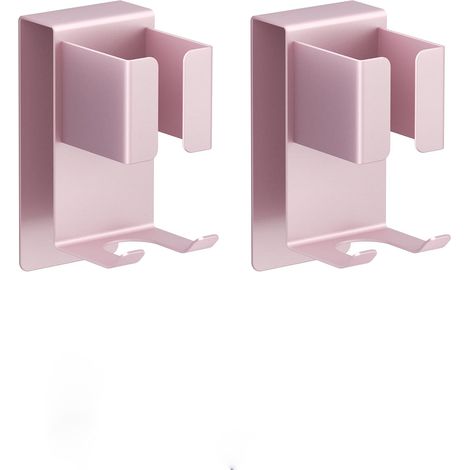 Support Lisseur, Porte Seche Cheveux Mural Sans Perçage, Porte lisseur Cheveuxs, support Seche Cheveux et Lisseur, Support Mural pour Fer à Friser,lisseurs & Styler Accessoire, Or Rose(Lot de 2) (1/5)