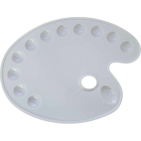 Palette de peinture - Ovale - Plastique - Blanc - 12 compartiments