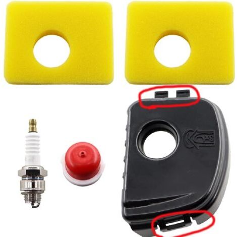 Couvercle de filtre à air 595660 et kit de filtre à air 799579 pour la plupart des moteurs de tondeuses à gazon 590581 des séries 450E, 550E, 550Ex, 08P502, 08P602, 09P602, 09P702, avec kit de ressort (1/4)
