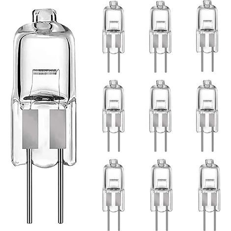Halogen-Ampulle G4 20 W JC T3 Kristall transparent AC/DC 12 V, Fassung G4 mit Broschen, Lüstern, Garde-Corps, Lampen und Büros, Spots für Untermöbel, eingebettete Beleuchtung, 360°-Beleuchtung, weißes