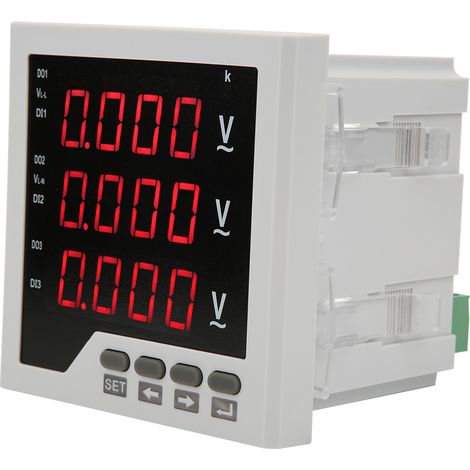 Voltmètre triphasé DTM-AV96 programmable à affichage numérique LED, 450 V CA (1/5)