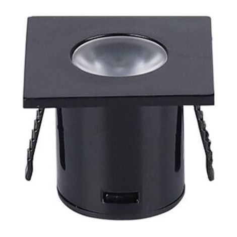 Mini Spot LED Encastrable 1W 90° Carré - Blanc Chaud  / Noir - SILUMEN