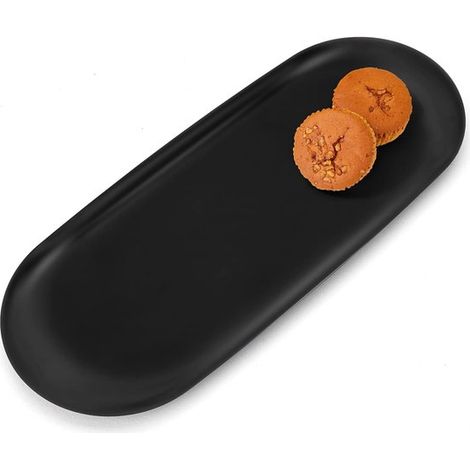 Dekoratives schwarzes Tablett – multifunktional – 1 Stück – 30 cm