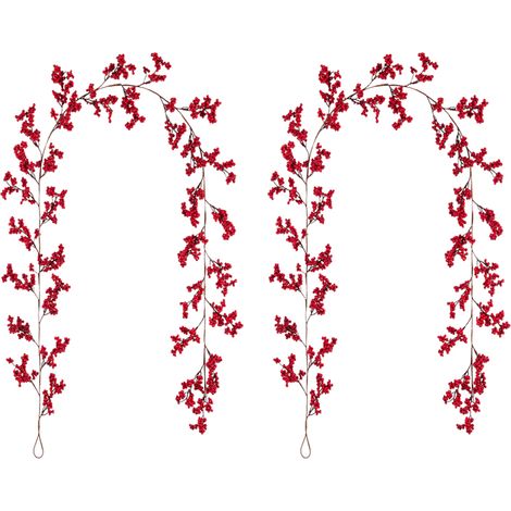 vigne fruits rouges simulée baies guirlande lumineuse 20 lumières lumière chaude 2 pièces 3 mètres 1.8M (1/5)
