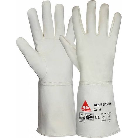 Hase Weser Eco-Tan Schweißerhandschuh aus Ziegennappaleder Größe 11 10 Stk (1/2)