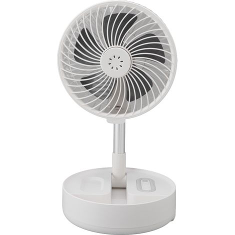 Zusammenklappbarer Teleskopventilator mit 4 Geschwindigkeitsstufen, Fernbedienung, USB-Aufladung und integriertem Licht, ideal für Zuhause und unterwegs. (1/5)