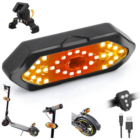 Clignotants/feux arrière pour trottinette électrique RUISHIKA avec télécommande USB et base réglable, compatible avec les modèles XIAOMI M365/Pro2/1S, Ninebot Max G30/G30D et Segway. Accessoires pour (1/5)