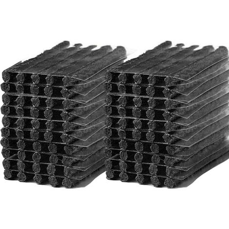 (100 Pièces) Kit de Réparation de Pneu Voiture sans Chambre Air Bandes de Réparation de Crevaison Moto Cordes Pneus Caoutchouc Outil 100 x 6mm Noir (1/5)