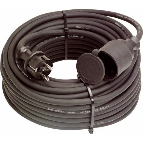 as-Schwabe Gummi-Kabelverlängerung 50m, IP44, H07RN-F3G1,5