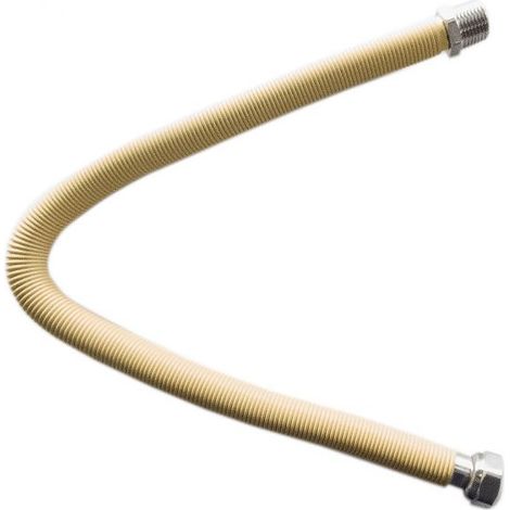 Tubo flessibile estensibile inox 1'' MF 1000-2000 mm. ricoperto giallo