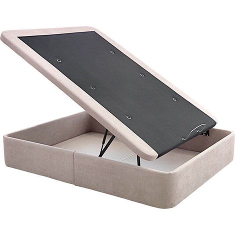 Canape Abatible Tela con tapa Marco 3D altura 36 cm 135x190 cm - Piedra - No (1/2)
