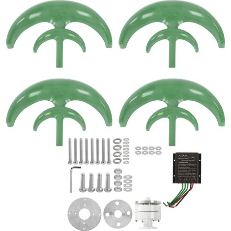 Éolienne 400W 4 pales Générateur AC Moteur Solaire Système Lanterne Double Couche Vert 48V (1/5)