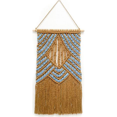 Lntyq Tapisserie macramé à suspendre bohème tissée à la main - Attrape-rêves bohème - Décoration murale (40x65 cm) (1/4)