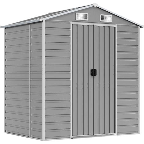 Maison Exclusive - Capanno da Giardino Grigio Chiaro 191x130x198cm Acciaio Zincato (1/5)