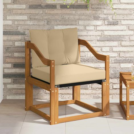Outdoor-Sofa Massives Akazienholz und Textilene Natur (1/5)