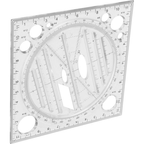 Règle Multifonction Acrylique pour Dessin, Modèle de Menuiserie et Outil de Charpentier