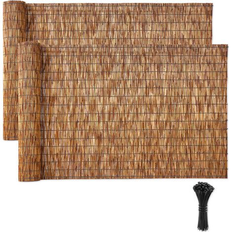 VEVOR Cañizo de Ocultación y Decoración para Jardín, 1,2 x 4 m, Valla Natural, Paquete de 2 Piezas, Brezo y Mimbre de Cerramiento para Exterior, Pantalla de Privacidad para Terrazas Patios Balcones (1/5)