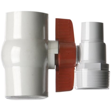 GRE – Vanne d'arrêt ¼ de tour en PVC Ø 38 mm – Embout cannelé pour filtration piscine – Installation facile et durable
