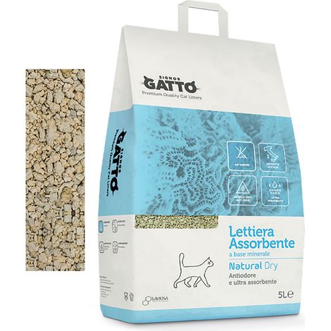 LETTIERA IGIENICA 'NATURAL DRY' 5 lt- 4 pezzi - SIGNOR GATTO