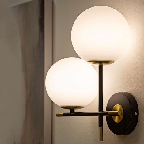 Wandlampe Valpar, Benötigt 2 Glühbirnen, Fassung e14, Innenbereich, Schwarz (1/5)