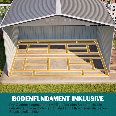 Abri de jardin métallique résistant, toit en pente double, taille XXL (300x252x191 cm), cabanon de rangement sécurisé pour outils et matériel de jardin, couleur gris anthracite (1/5)