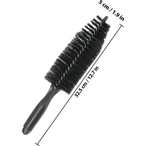Brosse universelle noire pour jantes de voiture, compatible avec tous les outils de nettoyage. (1/4)