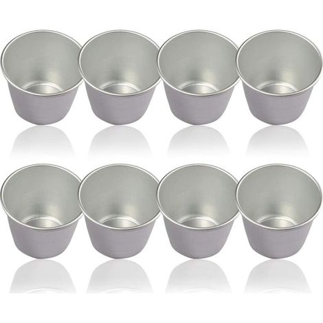 Moule à Pudding, Lot de 8 cuves à pudding en aluminium Pour Moules à Muffins, œufs, Moule à Tarte, Cuvettes, Bassins Pour la Cuisine en Bricolage-Fei Yu (1/5)