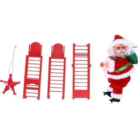 échelle électrique du père Nol, décoration d'échelle d'escalade de Nol Pendentif d'arbre de Nol électrique Ornement de vacances pour le salon (1/5)