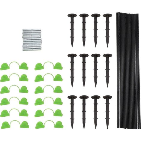 18 Fiberglasstäbe, 12 Verbindungsrohre, 12 Klemmen, 12 Stützen für Gewächshäuser, Hochbeete und Anzuchttunnel