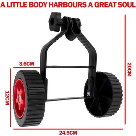 Roues de support universelles réglables Débroussailleuse universelle, roues stabilisatrices réglables, accessoires pour tondeuse à gazon avec roues droites