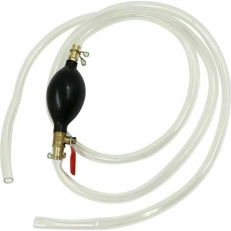 Portable manual fuel transfer pump with 2 meter long suction hose - For water, gasoline and other liquids. (1/5)