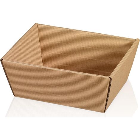 25 x Präsentkorb Geschenkkorb 195x145x100 mm offene Welle Natur (1/2)
