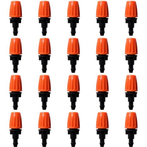 20 Pièces Émetteurs de Micropulvérisation Réglables pour Tube 4/7 mm, Buses de Brumisation D'irrigation, Atomiseur Buse, pour Jardin, Pelouse, Orange