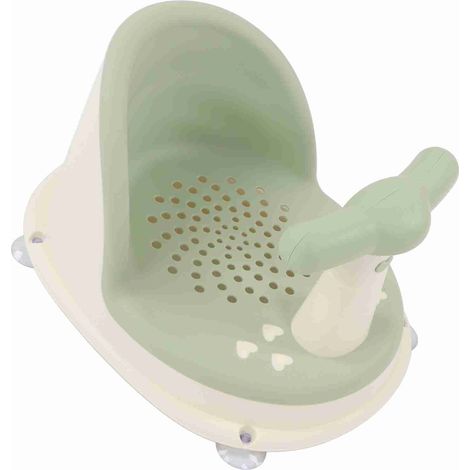 Chaise de douche pour bébé pliable avec poignée amovible douce en polypropylène (PP) hypoallergénique, siège de bain vert pour salle de bain (1/5)