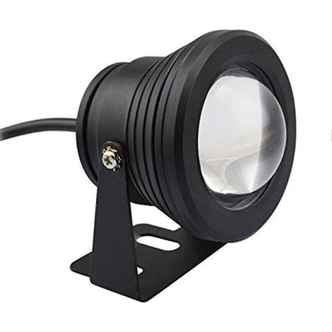 Projecteur sous-marin 10 W - Rotation 12-24 V, lampe LED submersible IP68 pour bassins, piscines, aquariums, lumière blanche (B-24V)