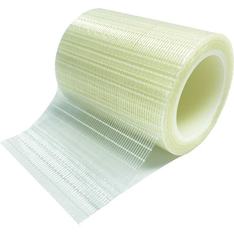 Glasfaserklebeband – Verstärkung und Umreifung, verstärktes Klebeband, verstärkt, Verpackungsfilament – ​​10 cm x 20 m, transparent