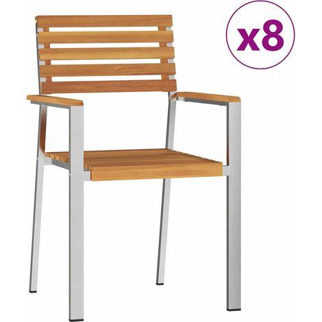 Maison Exclusive - Gartenstuhl 8 pcs Massives Akazienholz und Ede