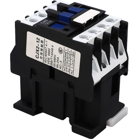 Contacteur CA 220 V triphasé 1 NO 12 A, montage sur rail, contacts argentés, contrôleur de moteur basse tension (1/5)