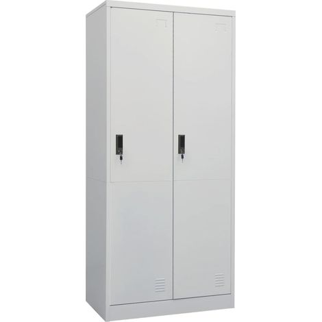 Garde-robe Meuble de Rangement - Style Contemporain Gris clair 80x50x180 cm Acier BV996786 - BonneVie (1/5)