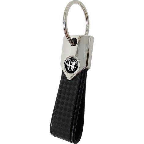 Portachiavi Elite Alfisti, Carbon con Logo Alfa Romeo Black - Colore: NERO CARBON