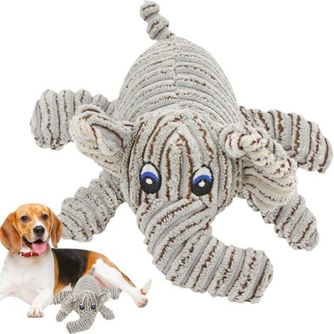 Des jouets pour chiens, des peluches qui couinent pour les occuper. (1/5)