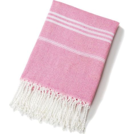 Serviette de plage en coton, serviette de bain absorbante à rayures (rose)