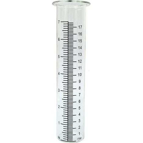 Regenmesser – Graduiertes Glasrohr mit flachem Boden – Zur Messung von Niederschlägen im Freien, in Gärten und Höfen – 2 Stück (1/5)