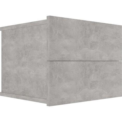 Mesita de noche gris con dos cajones 40 x 30 x 30 cm madera contrachapada gris DEC033974
