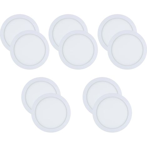 Easy Circular - 10 Downlights con LED integrado 4000K para iluminar hacia abajo ON/OFF ø30cm Color Blanco (1/4)